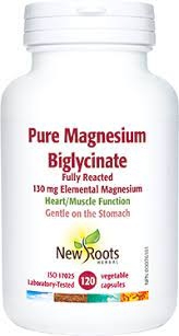 New Roots Pure magnésium Bisglycinate 130mg 120 capsules